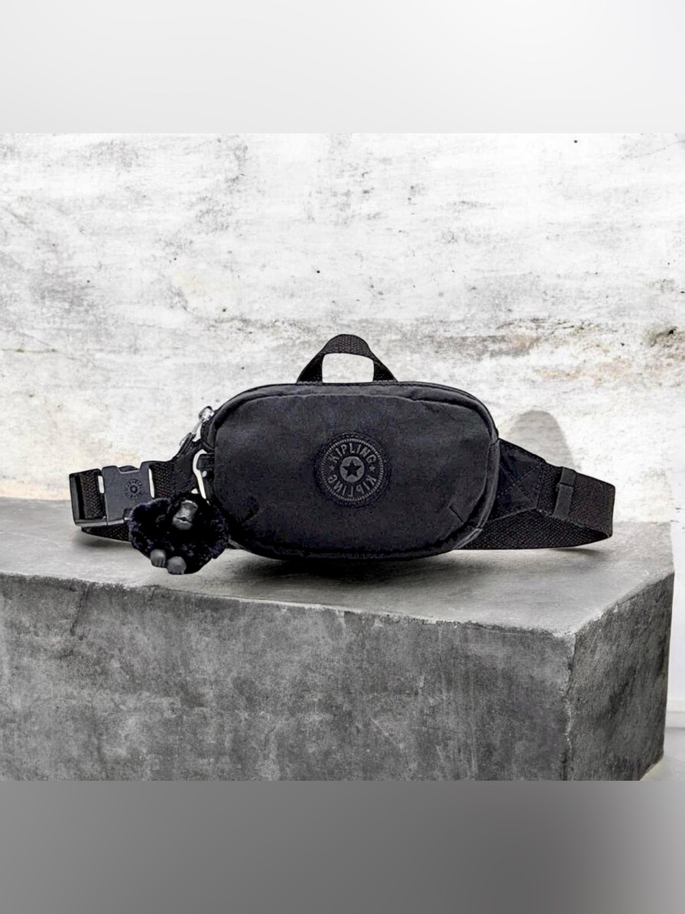 Kipling Alys Belt Bag Crossbody Blackest Black NWT + Monkey Waist Pack Travel